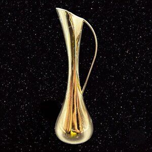 Leonard Gold Handled Bud Vase Metal Vintage Japan Mid Century Japanese 7”T 1.5”W